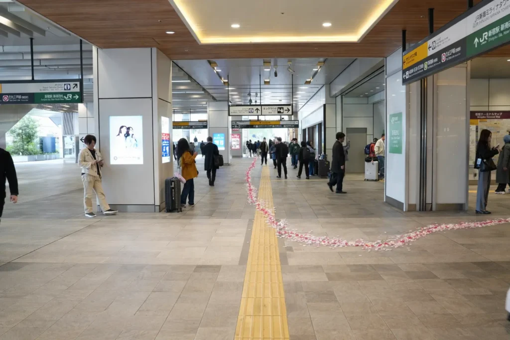 新宿 新南改札 通路 チャットレディ 通勤ルート 花びらの道 案内