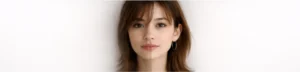 正面を向いた女性の顔が左右で異なるライティングになっている比較イメージ。照明や環境によって見え方が変わることを表現したビジュアル。